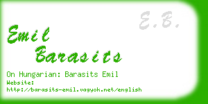 emil barasits business card